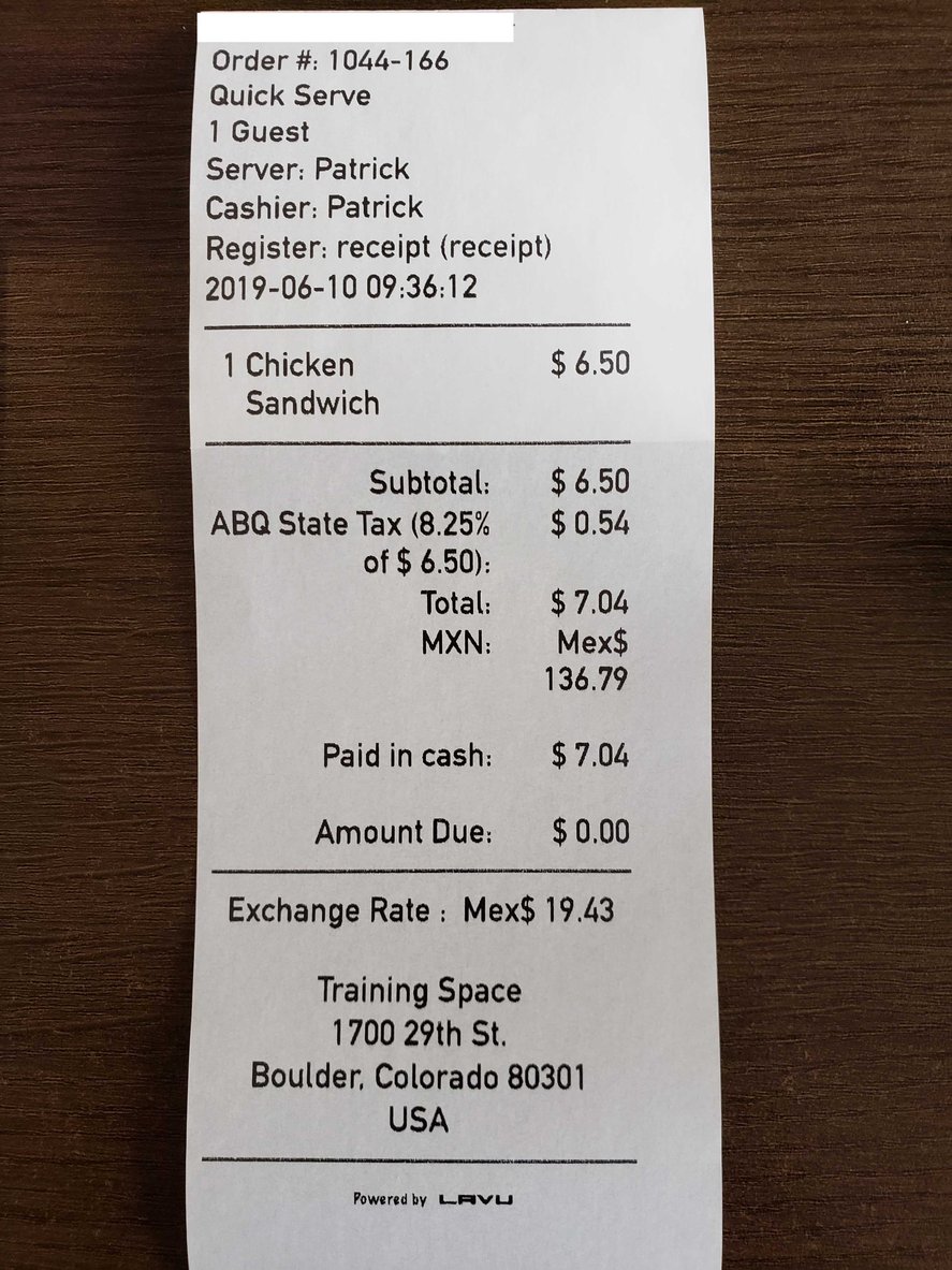 Dual Currency on Printed Receipts