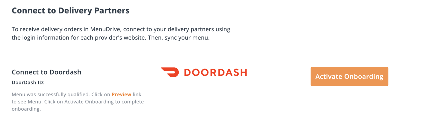 Dash Activation In Store Lavu, Menu Drive, and DoorDash