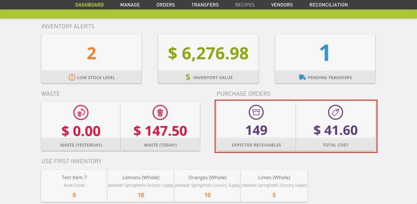 Inventory Dashboard