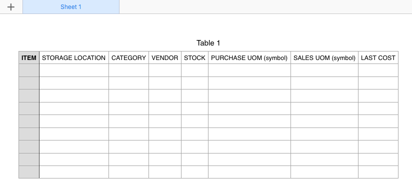 Inventory Import and Export