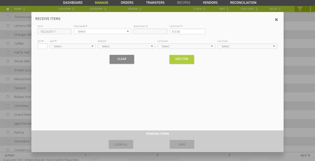 Tab Layout Database Inventory Inventory Manage Tab