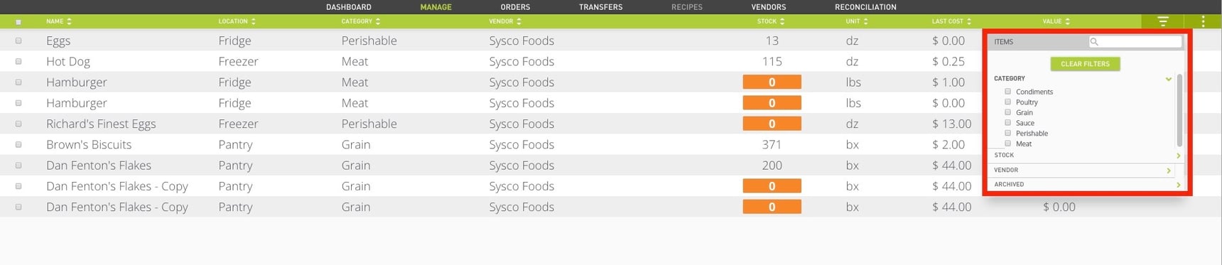 Tab Layout Database Inventory Inventory Manage Tab